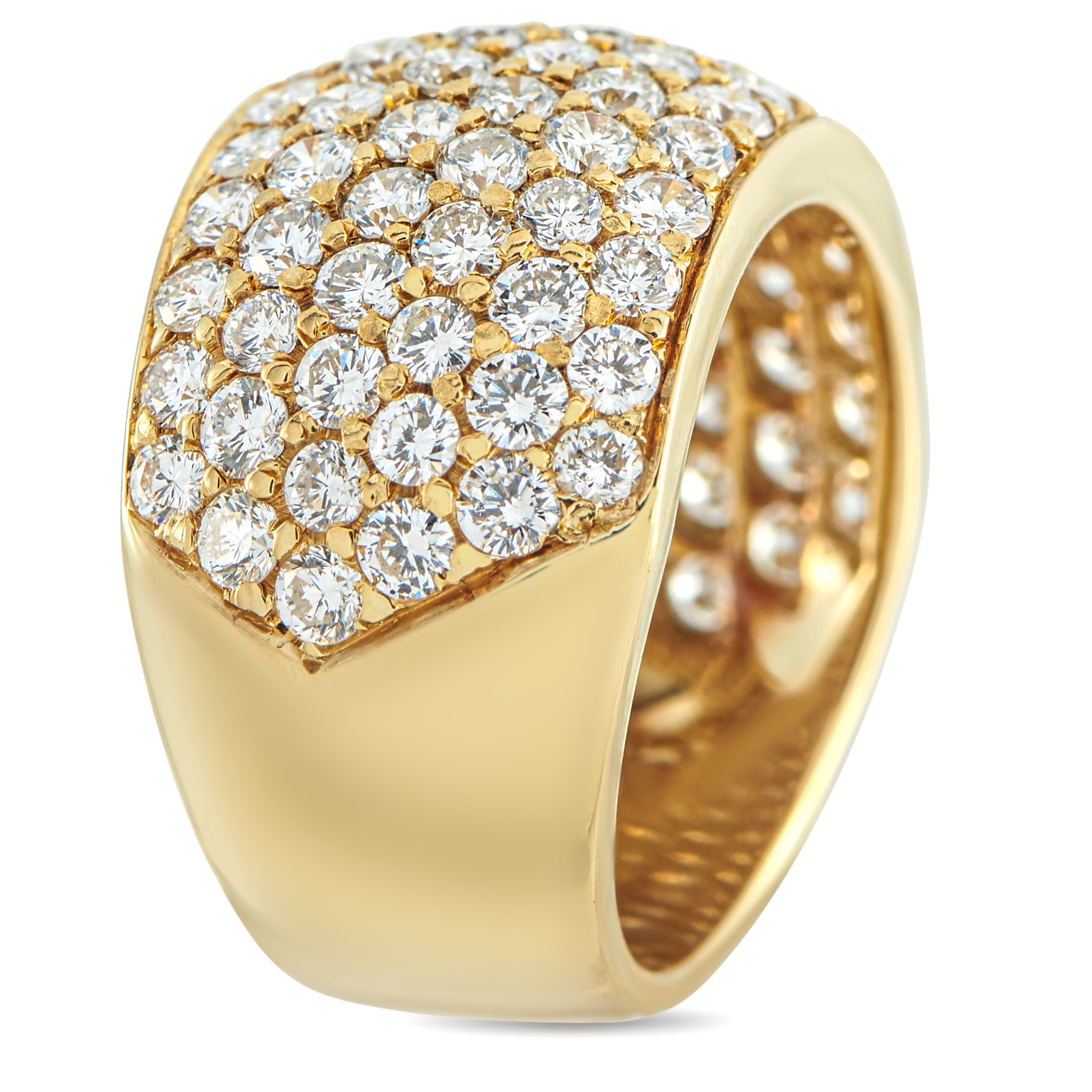 18K Yellow Gold 2.45ct Diamond Wide Band