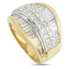 18K Yellow 3.50ct Gold Diamond Multi-Row Ring