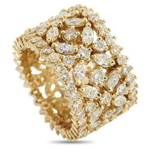 18K Yellow Gold 6.20ct Diamond Wide Band
