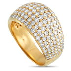 18K Yellow Gold 1.25ct Diamond Pave Dome Ring