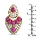 18K Yellow Gold 6.0ct Diamond and Ruby Earrings