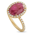 18K Yellow Gold 0.27ct Diamond and Ruby Ring