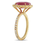 18K Yellow Gold 0.27ct Diamond and Ruby Ring