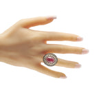 18K Yellow Gold 0.64ct Diamond, Ruby, and Sapphire Ring