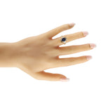 Exclusive 18K Yellow Gold 0.82ct Diamond and Sapphire Ring