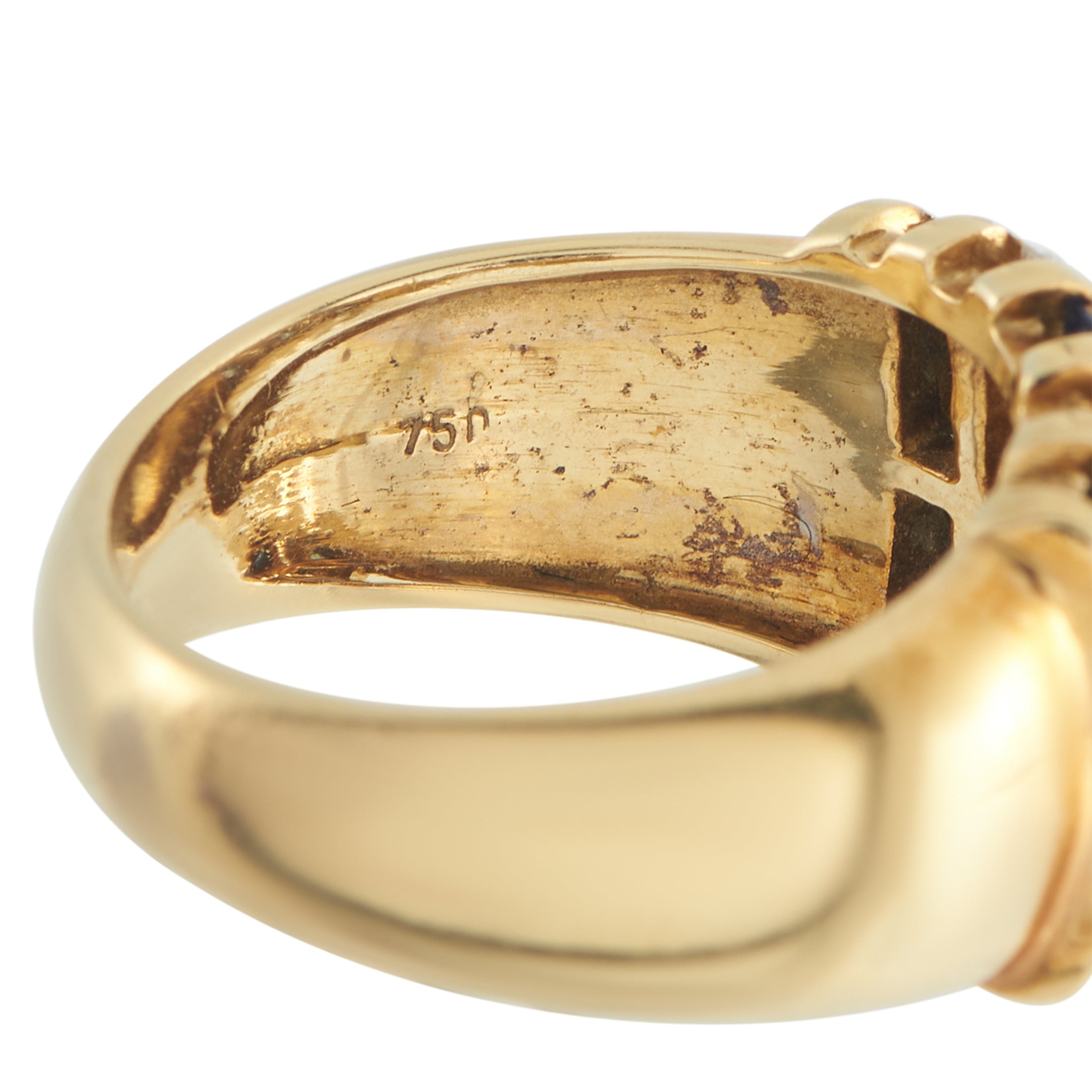 18K Yellow Gold 0.60ct Diamond and Sapphire Ring