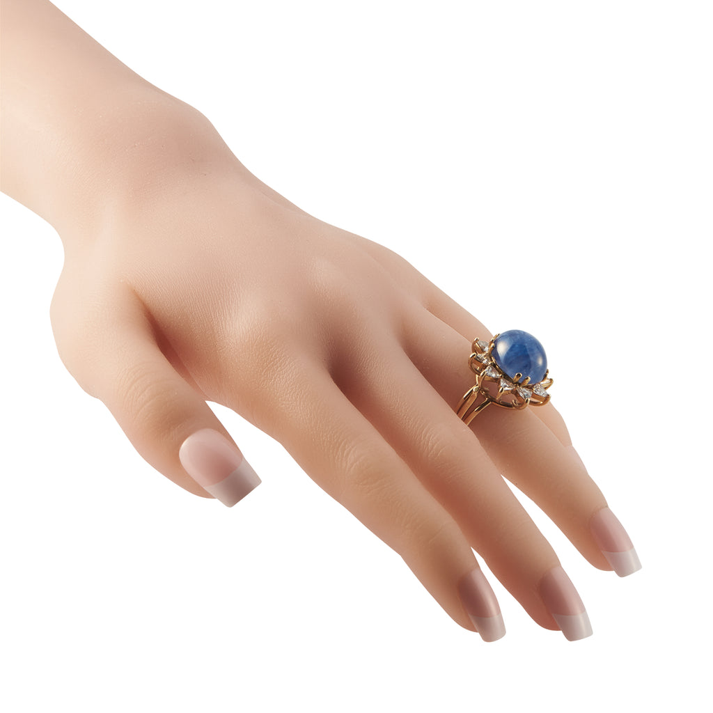 18K Yellow Gold 2.50ct Diamond and Sapphire Ring