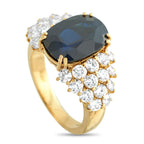 18K Yellow Gold 1.68ct Diamond and Sapphire Ring