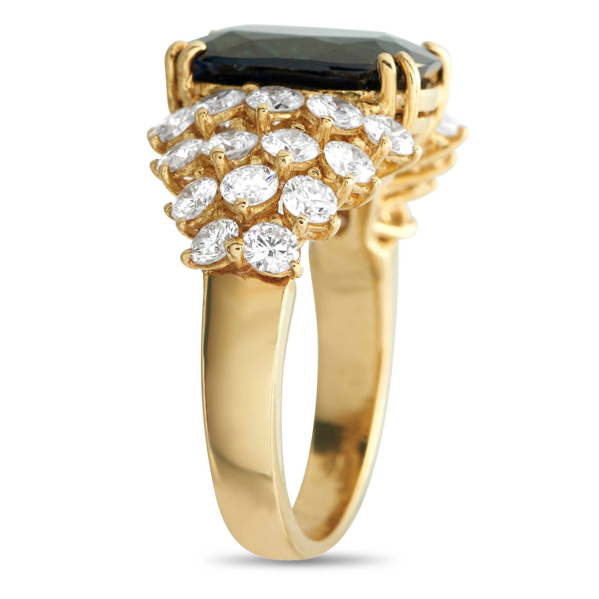 18K Yellow Gold 1.68ct Diamond and Sapphire Ring