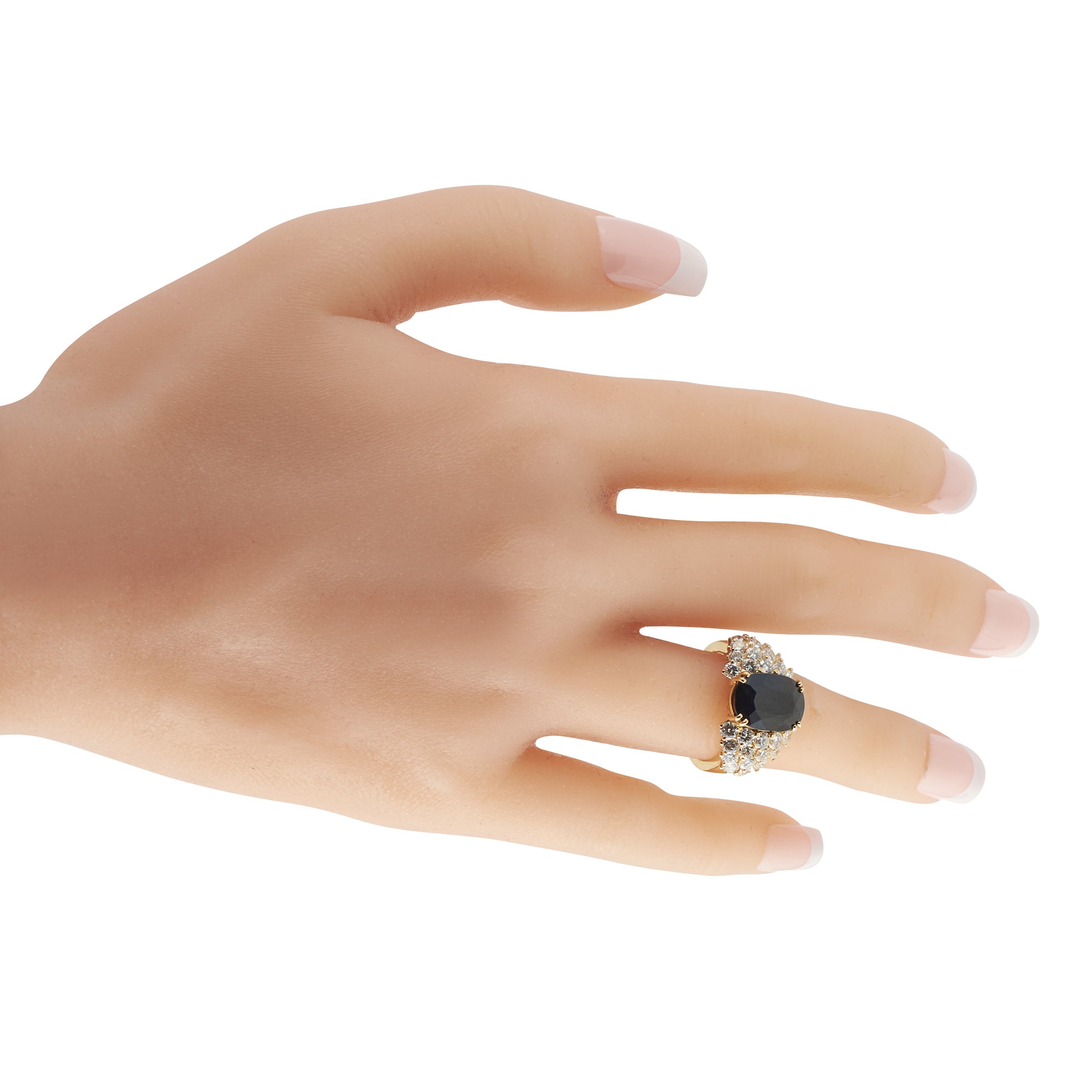18K Yellow Gold 1.68ct Diamond and Sapphire Ring