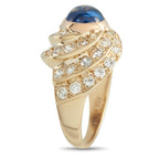 14K Yellow Gold 2.15ct Diamond and Sapphire Ring