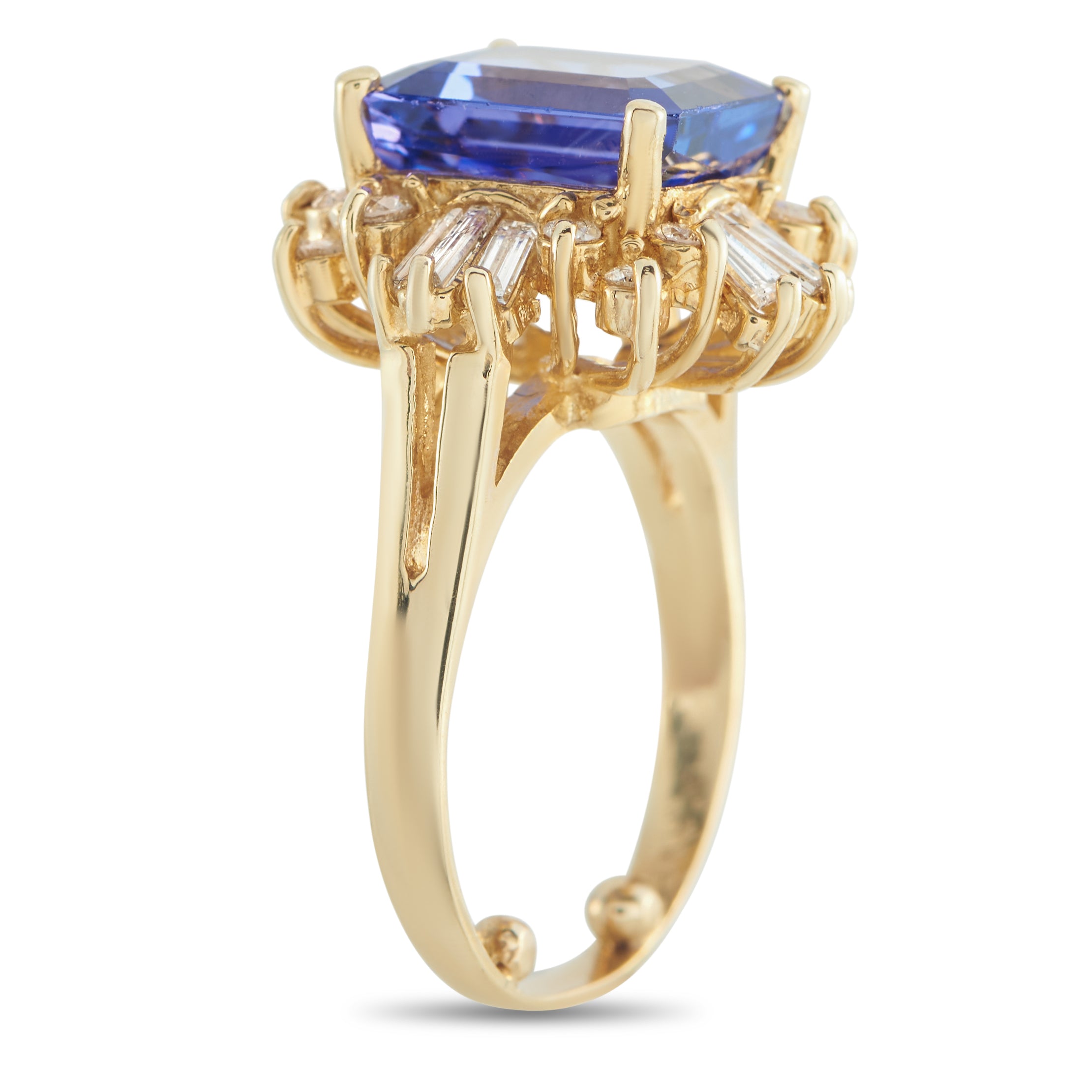 14K Yellow Gold 1.20ct Diamond and Tanzanite Ring