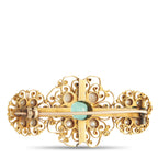 18K Yellow Gold 1.10ct Emerald Brooch