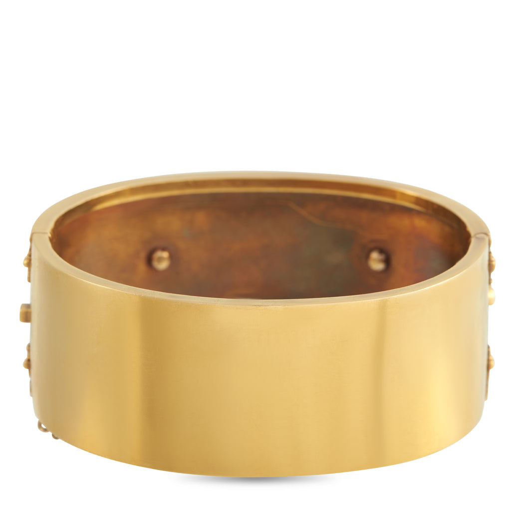 Antique 14K and 22K Yellow Gold Pearl and Enamel Bracelet