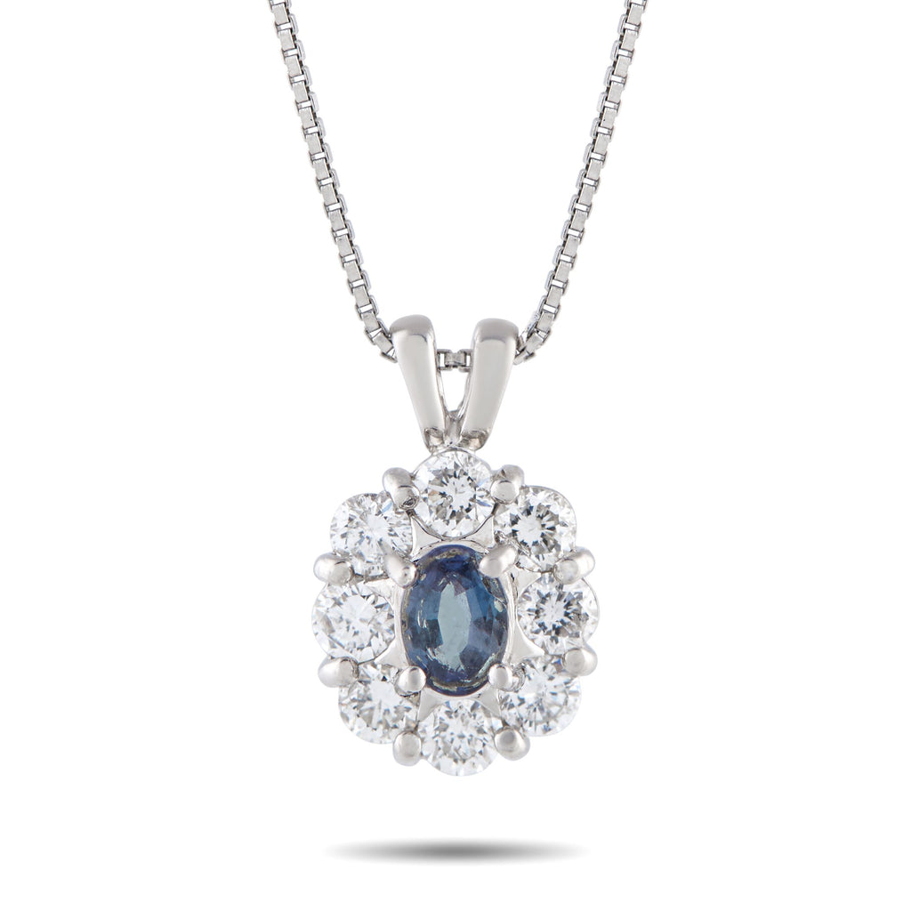 Exclusive Platinum 0.41ct Diamond and Alexandrite Pendant Necklace MF38-101525 – This luxury necklace is understated enough f