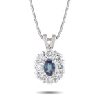Exclusive Platinum 0.41ct Diamond and Alexandrite Pendant Necklace MF38-101525 – This luxury necklace is understated enough f