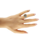 Exclusive Platinum 0.81ct Diamond and Aquamarine Ring