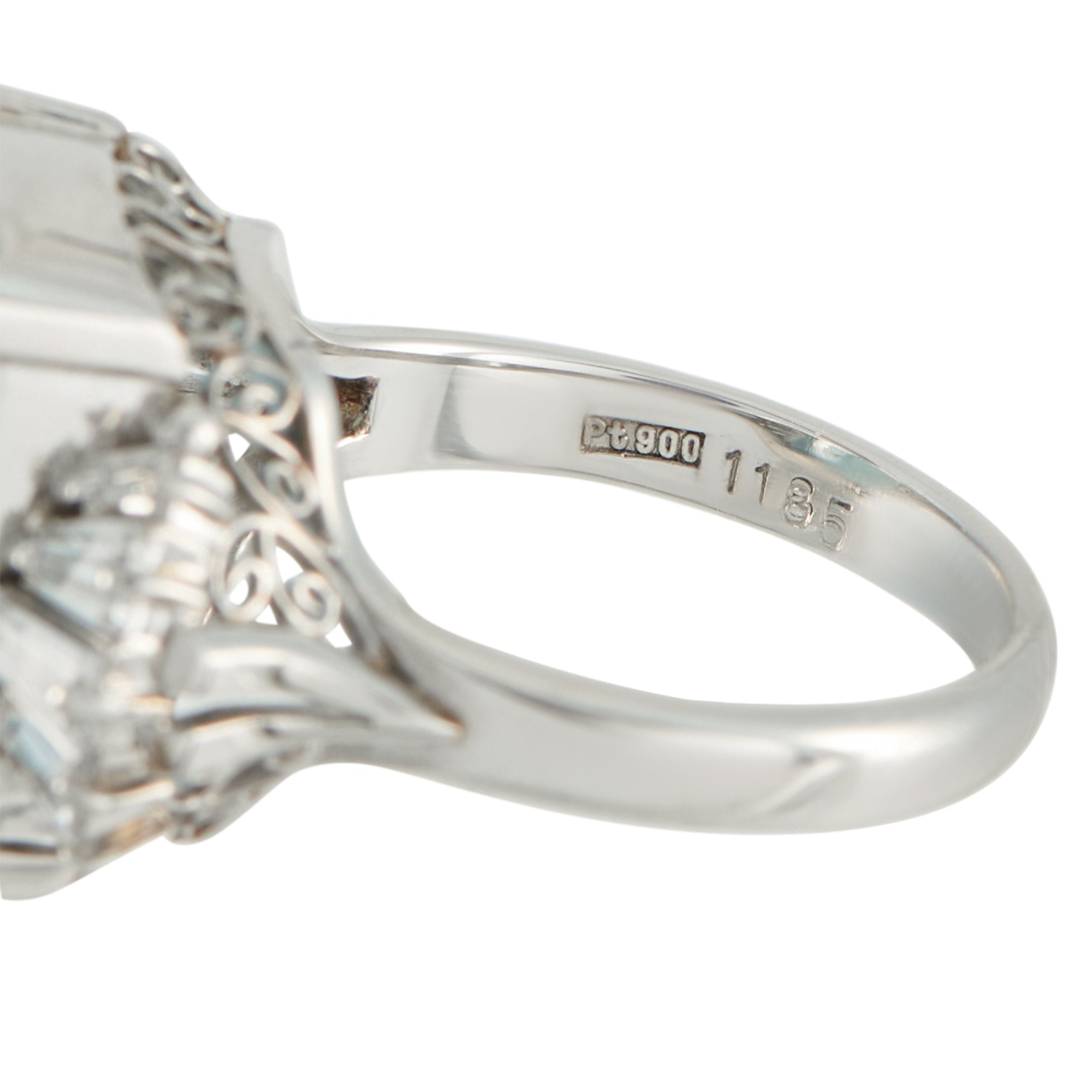 Exclusive Platinum 0.81ct Diamond and Aquamarine Ring