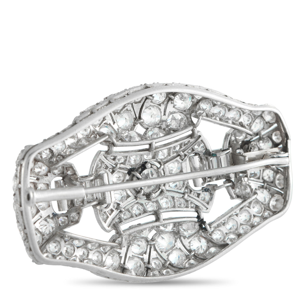 Exclusive Platinum 5.04ct Diamond Art Deco Brooch