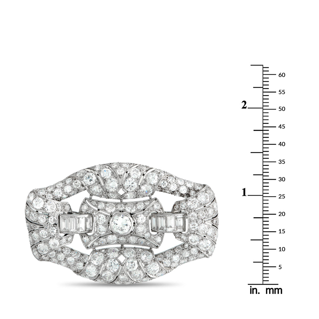 Exclusive Platinum 5.04ct Diamond Art Deco Brooch