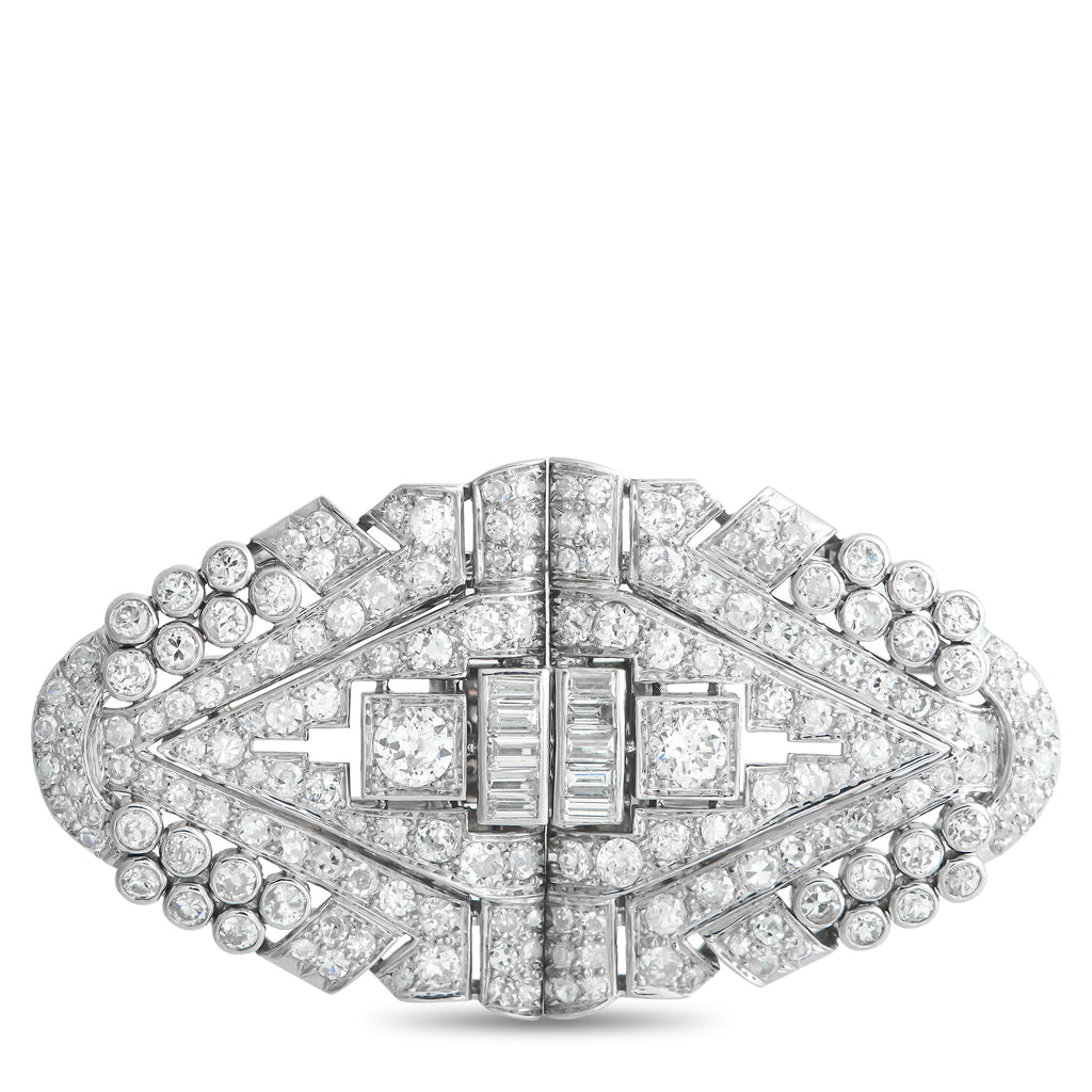 Platinum 10.50ct Diamond Brooch