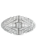Platinum diamond brooch with geometric pavé and baguette details