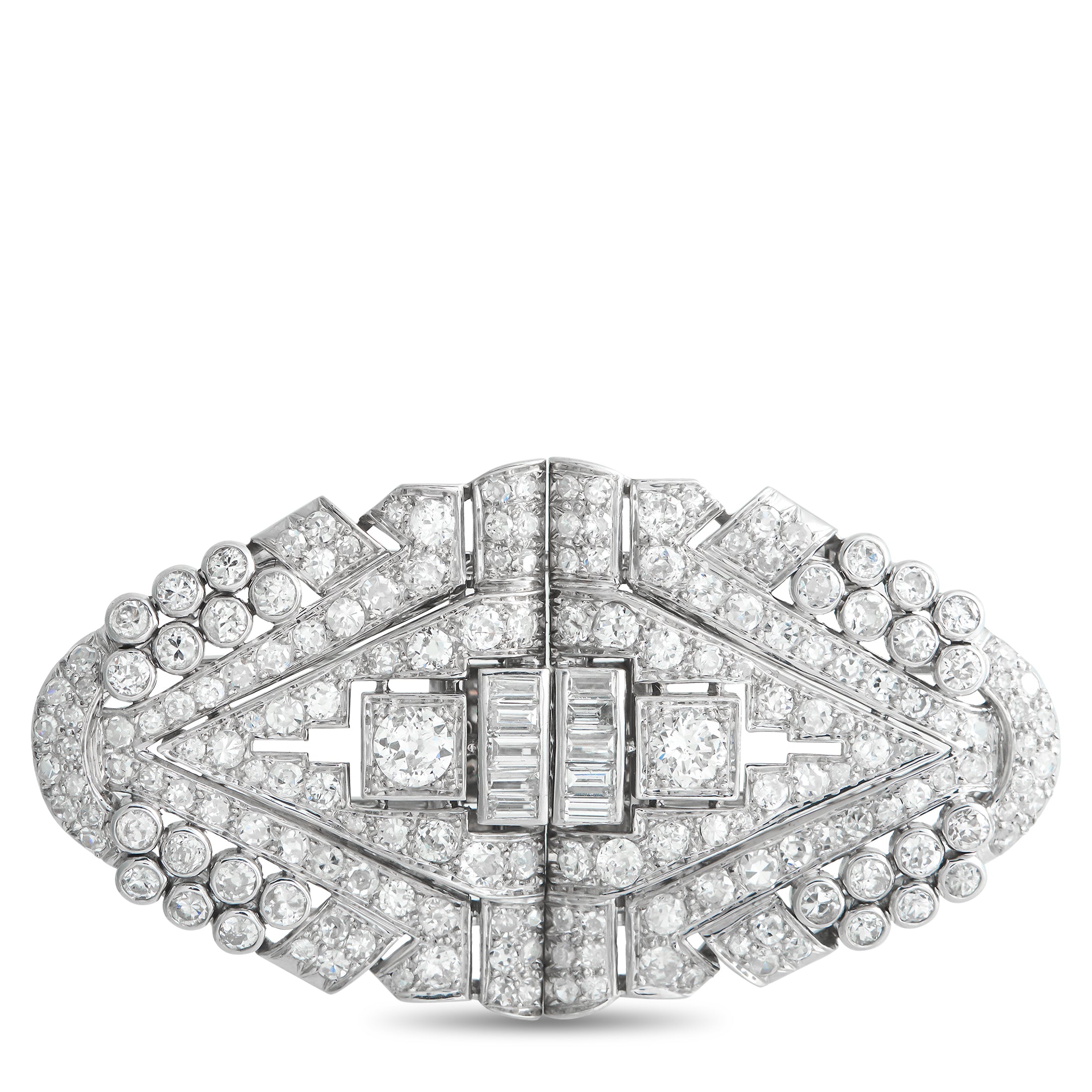 Platinum 10.50ct Diamond Brooch