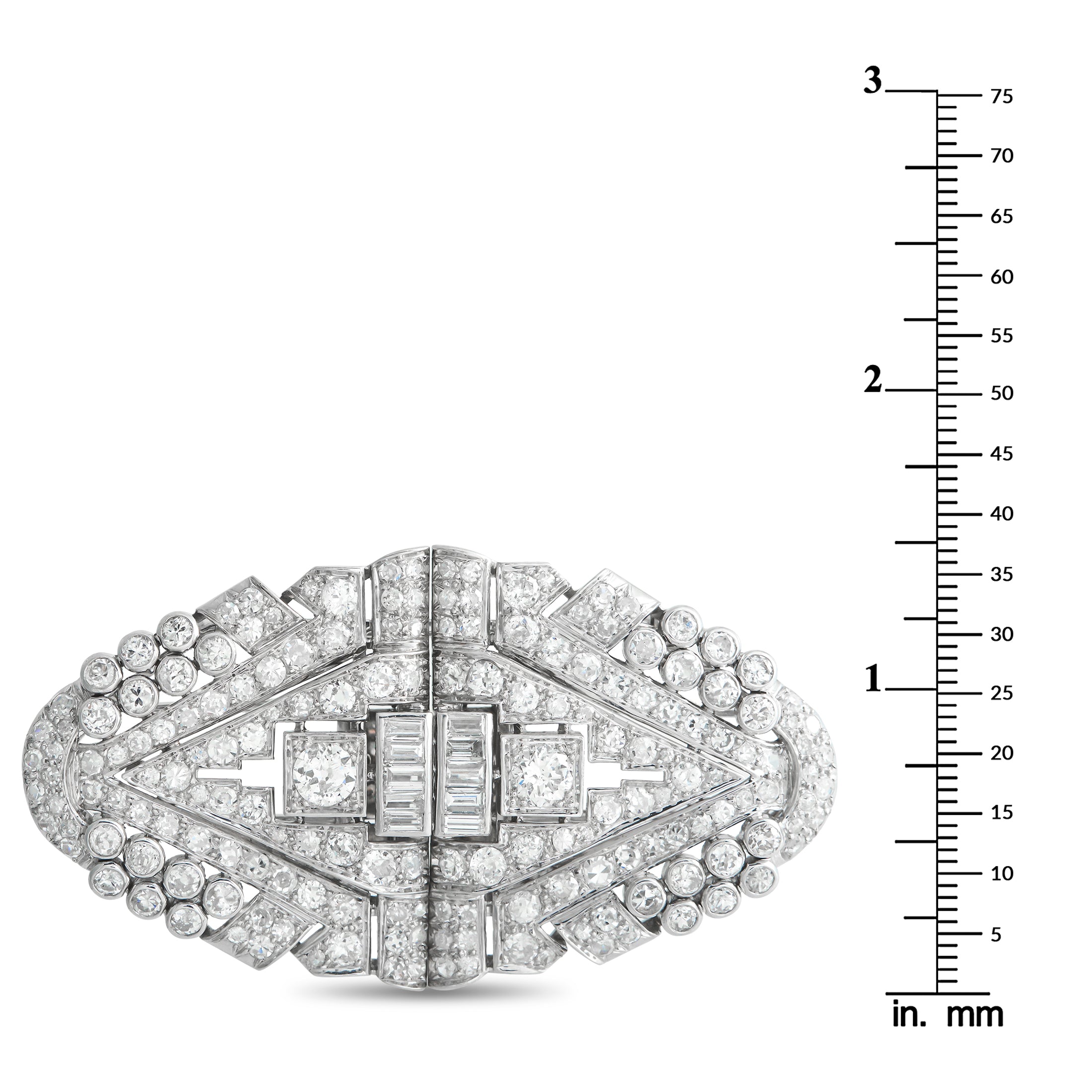 Platinum 10.50ct Diamond Brooch