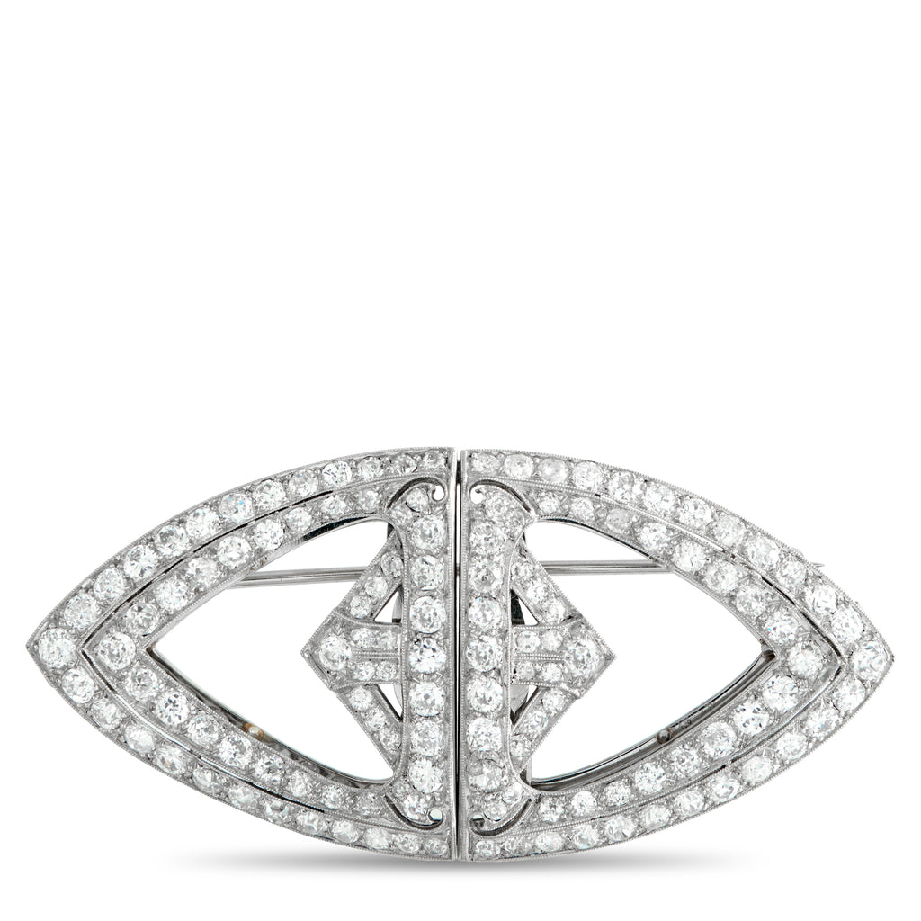 Platinum 4.50 ct Diamond Brooch