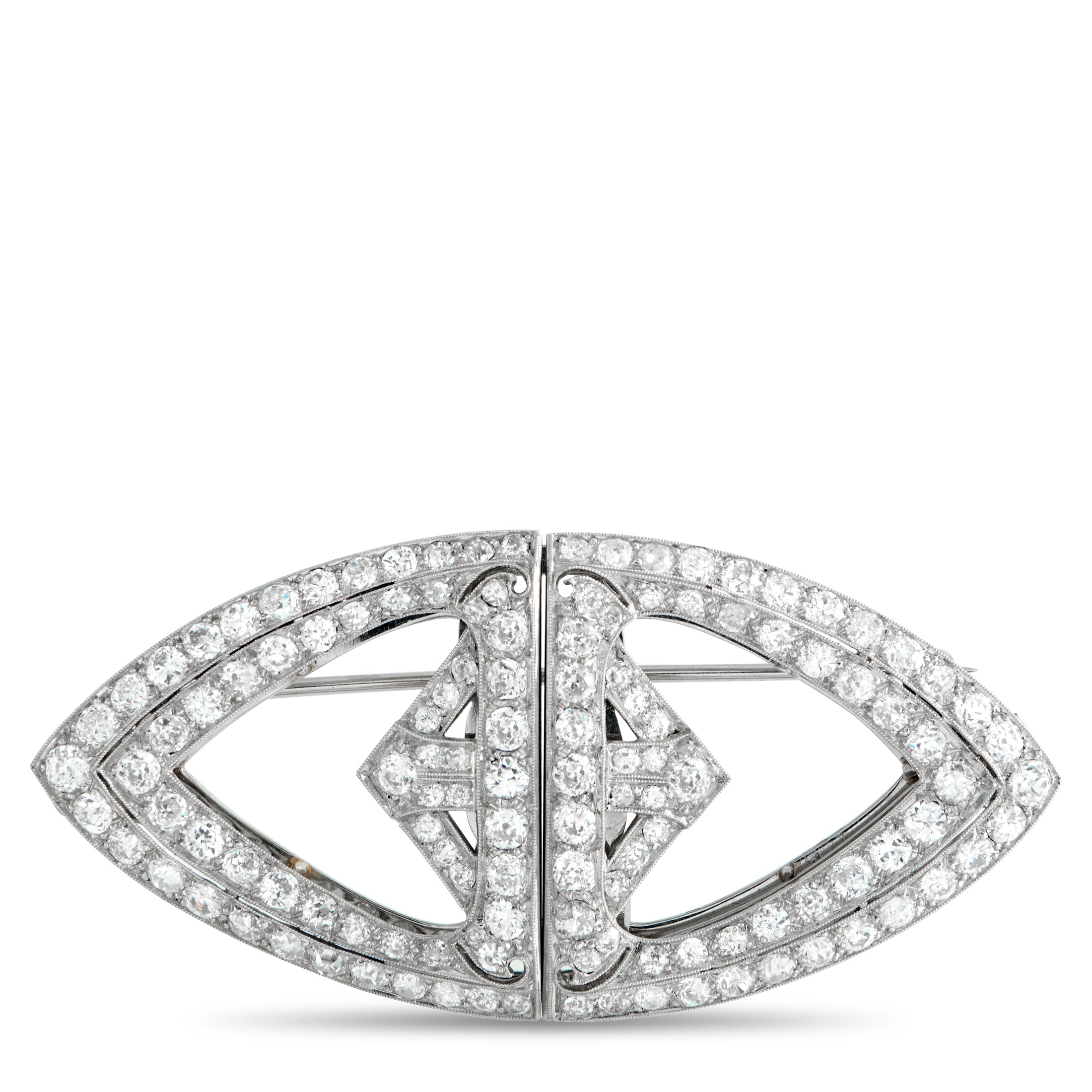 Platinum 4.50 ct Diamond Brooch