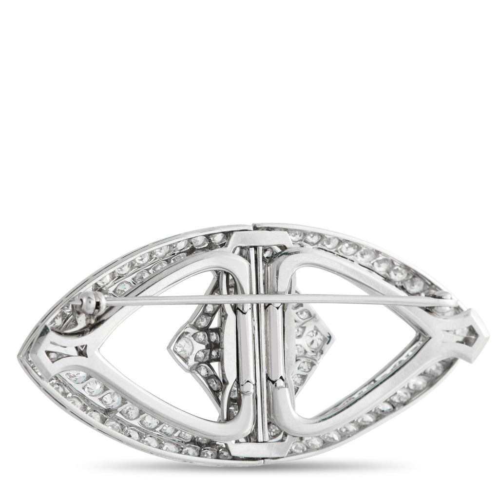 Platinum 4.50 ct Diamond Brooch