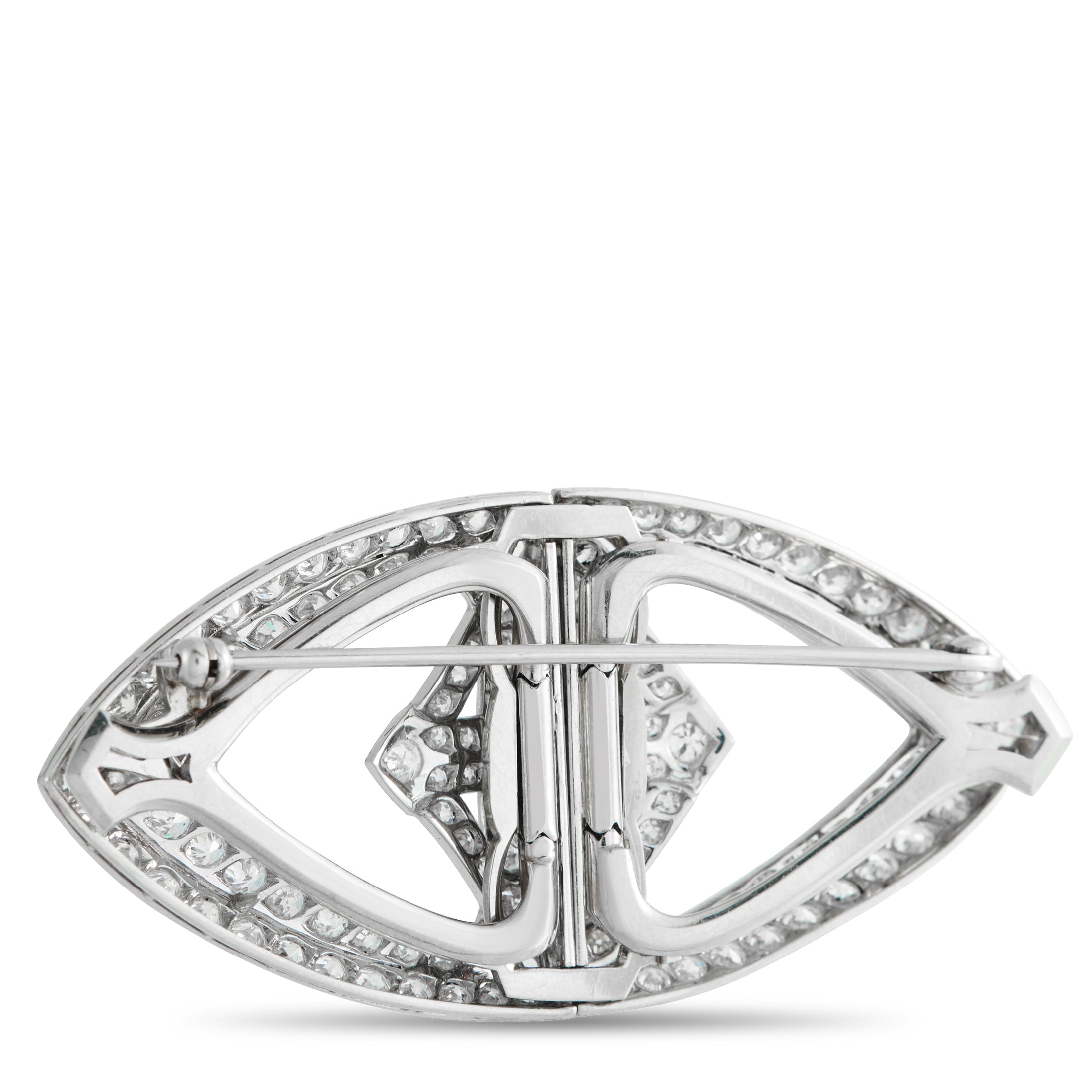Platinum 4.50 ct Diamond Brooch