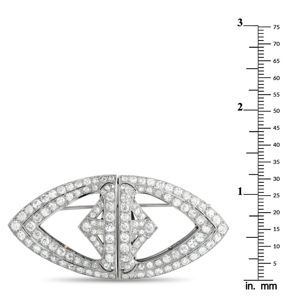 Platinum 4.50 ct Diamond Brooch