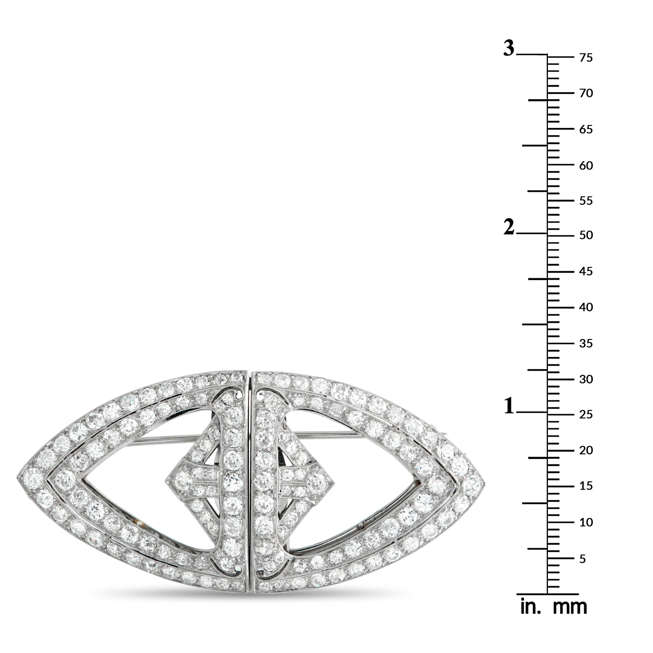 Platinum 4.50 ct Diamond Brooch