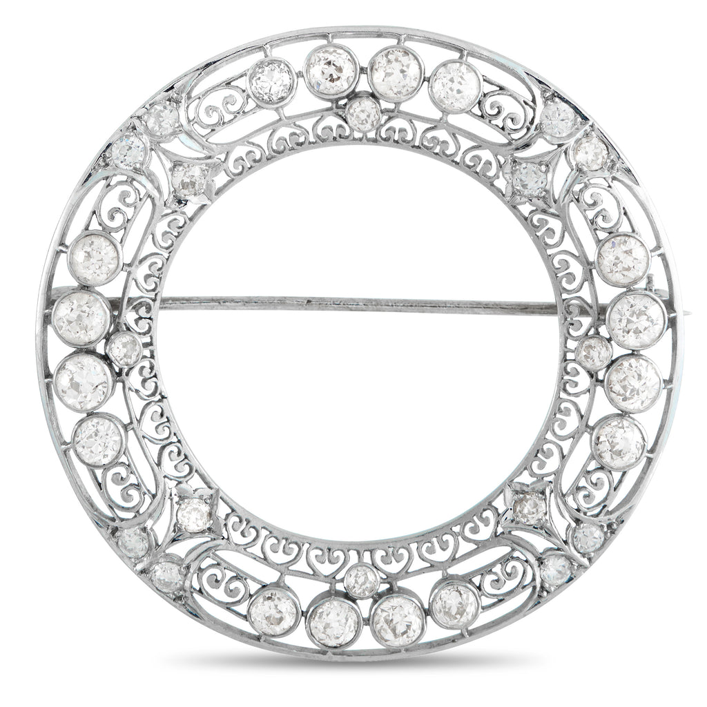Platinum 3.75ct Diamond Wreath Brooch