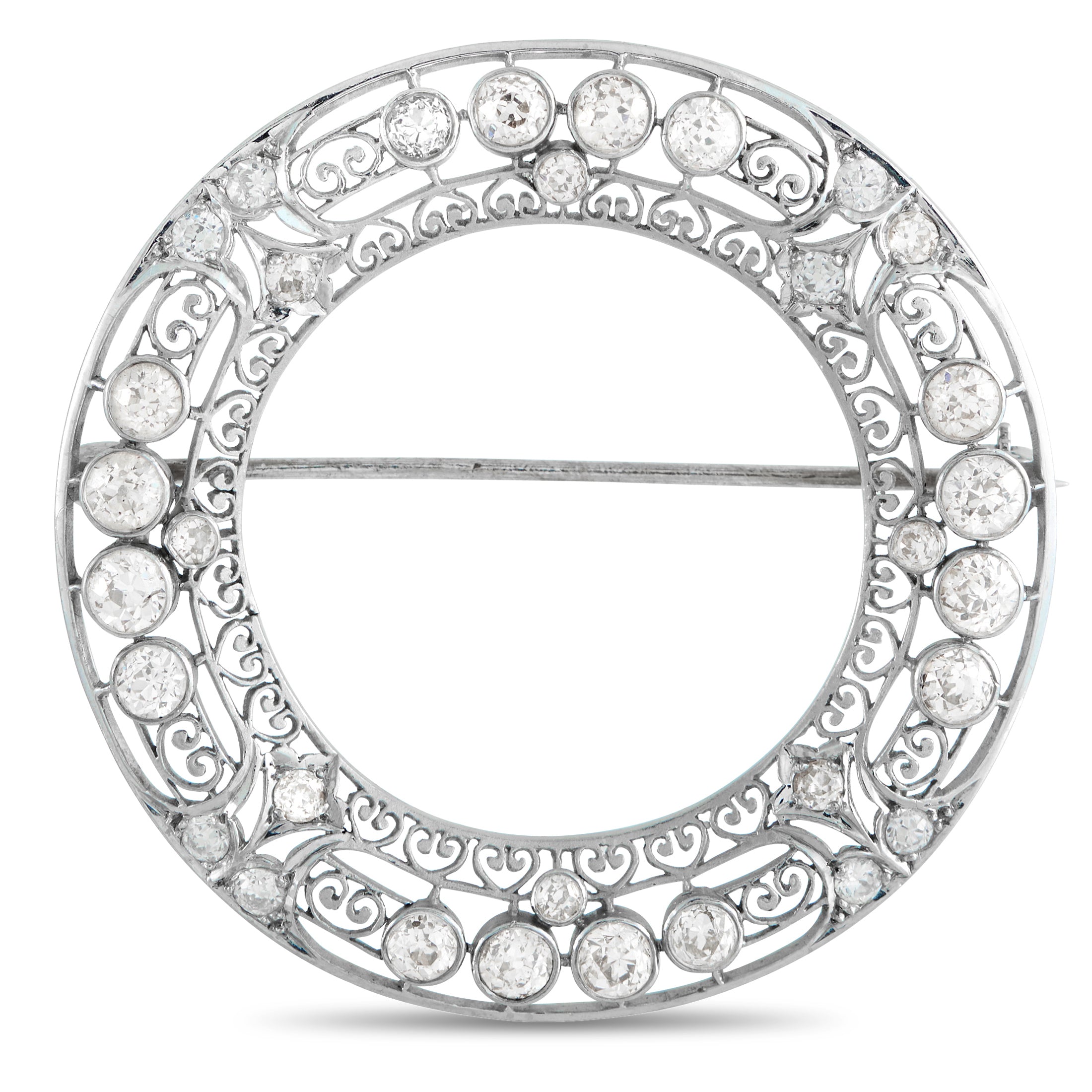 Platinum 3.75ct Diamond Wreath Brooch