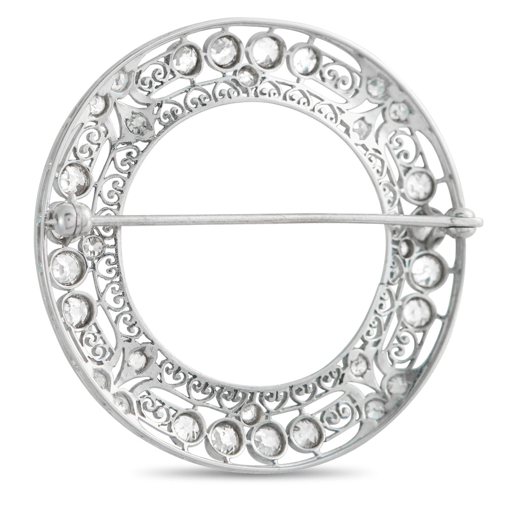 Platinum 3.75ct Diamond Wreath Brooch