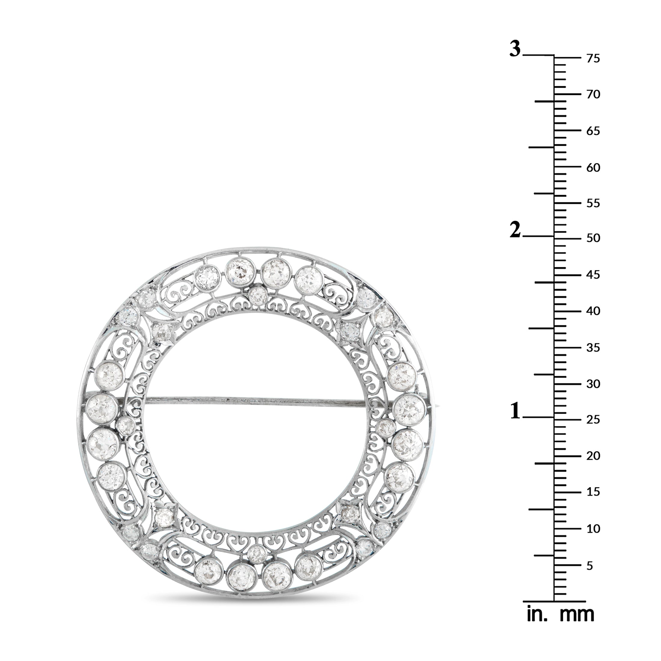 Platinum 3.75ct Diamond Wreath Brooch