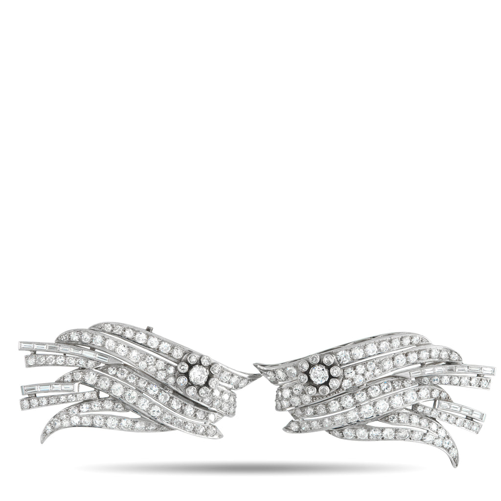 Platinum 9.0ct Diamond Wings Brooch