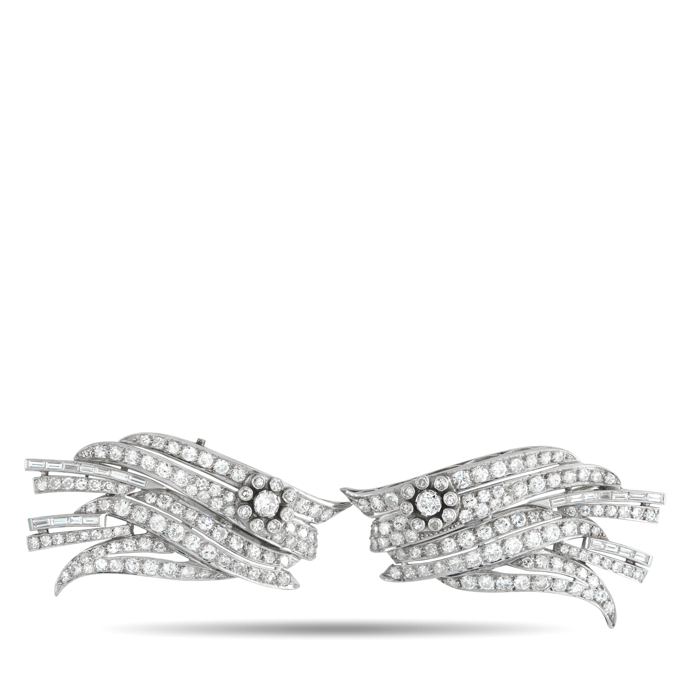 Platinum 9.0ct Diamond Wings Brooch