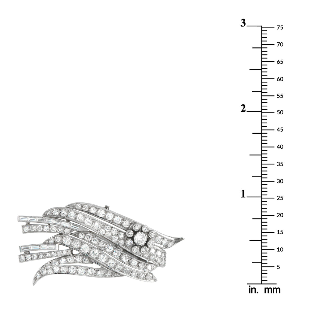 Platinum 9.0ct Diamond Wings Brooch
