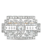 Platinum 3.70ct Diamond Art Deco Brooch