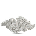 Platinum diamond brooch with curved layered pavé design