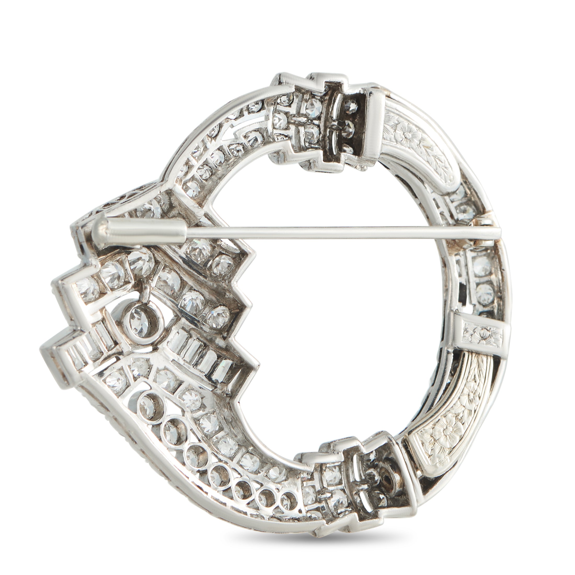 Platinum 6.50ct Diamond Brooch