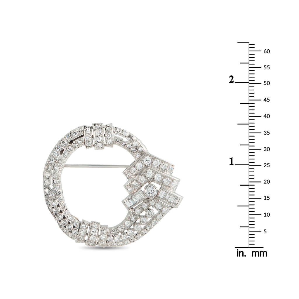 Platinum 6.50ct Diamond Brooch