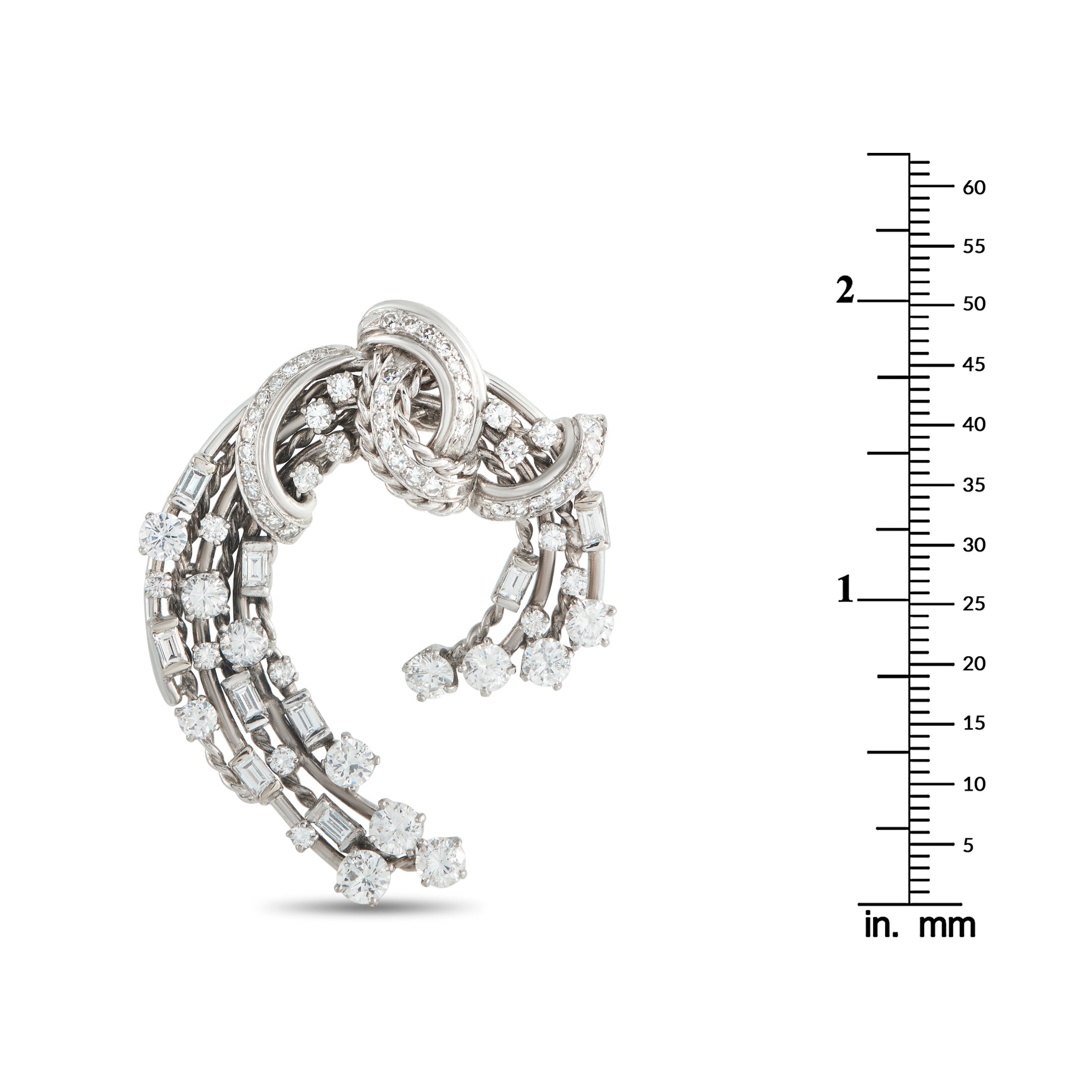 Platinum 5.50ct Diamond Brooch