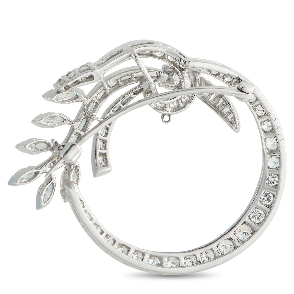 Platinum 3.50ct Diamond Brooch