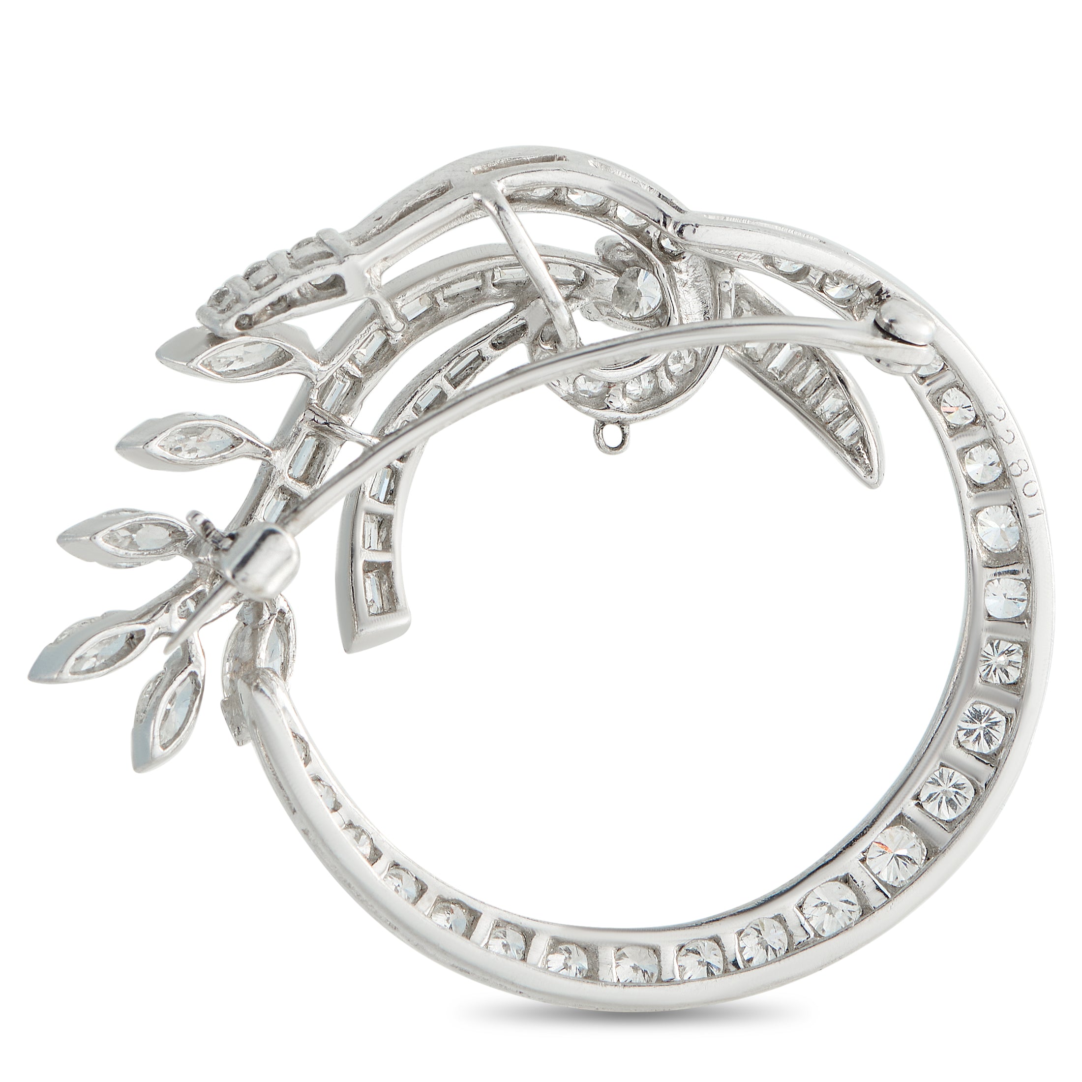 Platinum 3.50ct Diamond Brooch