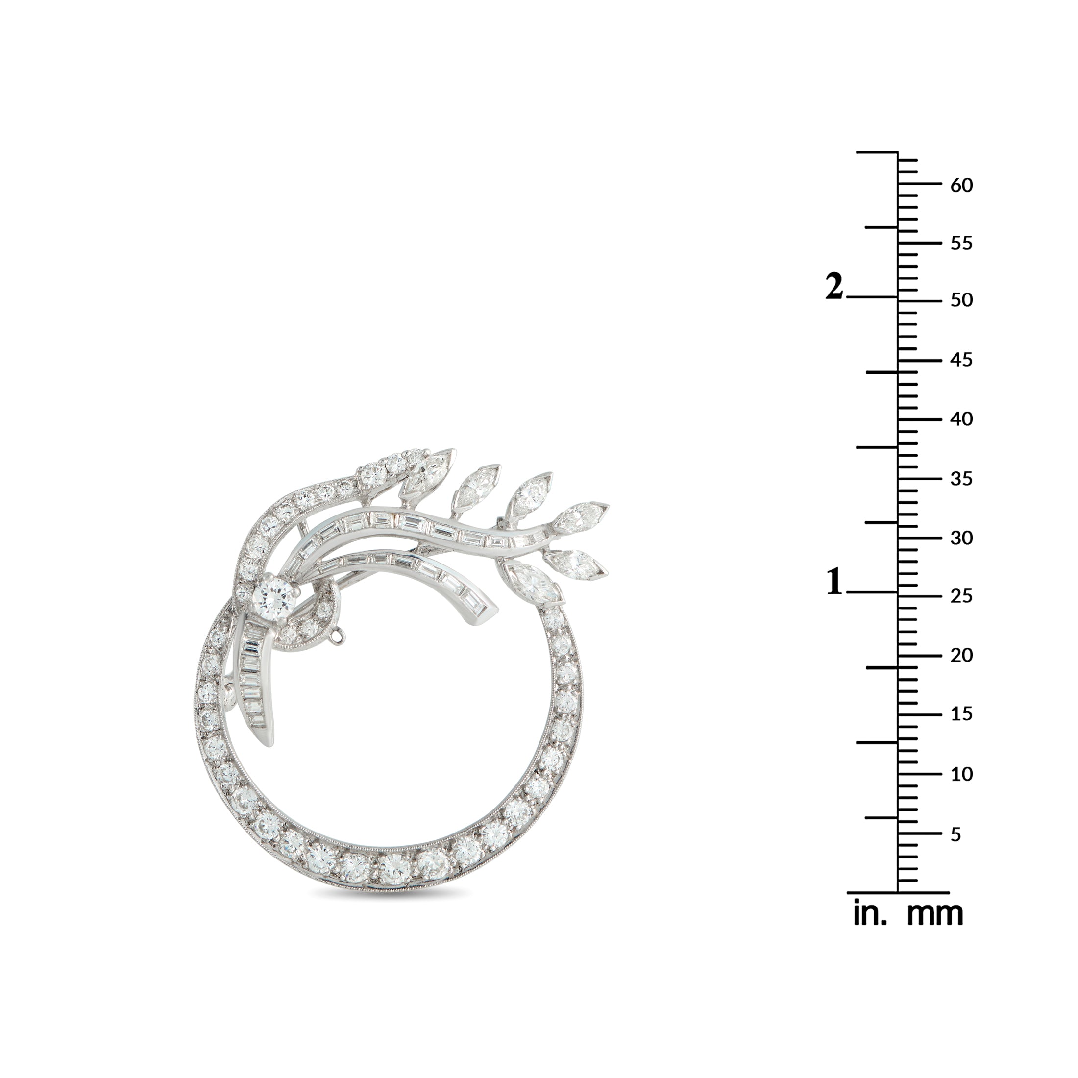 Platinum 3.50ct Diamond Brooch