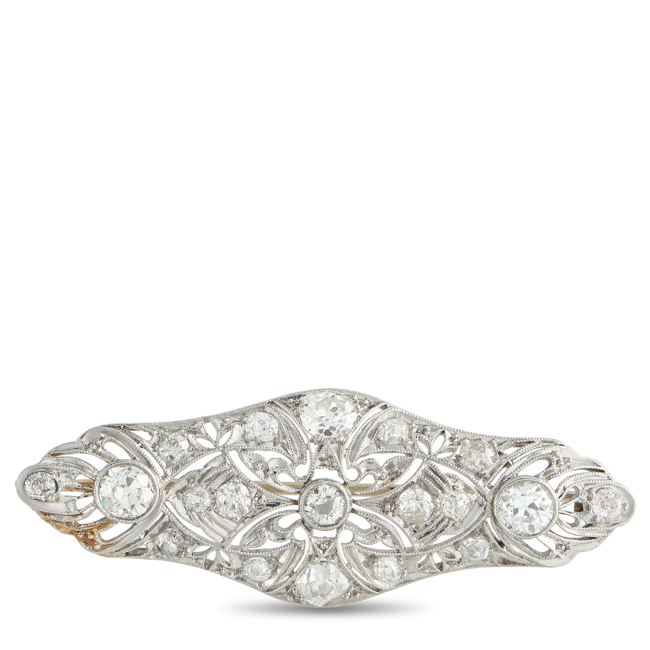 Platinum 1.75ct Diamond Brooch